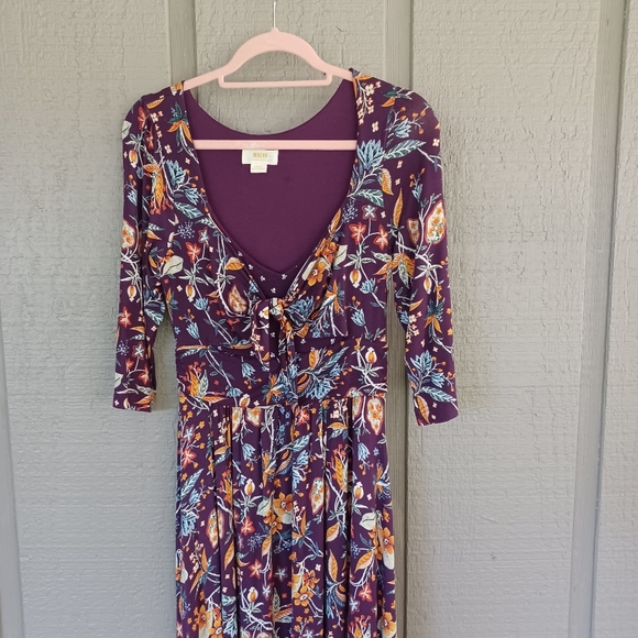 Anthropologie Maeve Women Beloved Floral Dress Size S Feminine Stretch Tie Front - Picture 3 of 16